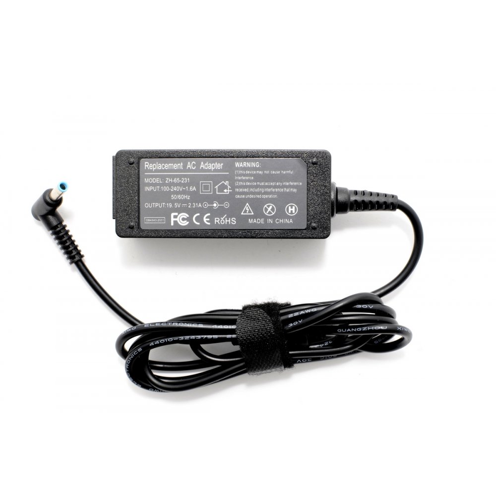 Caricabatterie HP 45W Con Punta Blu – Adattatore 19.5V 2.31A E Cavo Alimentazione Inclusi